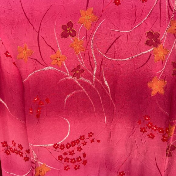 Halmode Plus Womens VTG Floral Maxi Dress Size 22W Pink Crinkle Wide Strap EUC - Picture 7 of 13